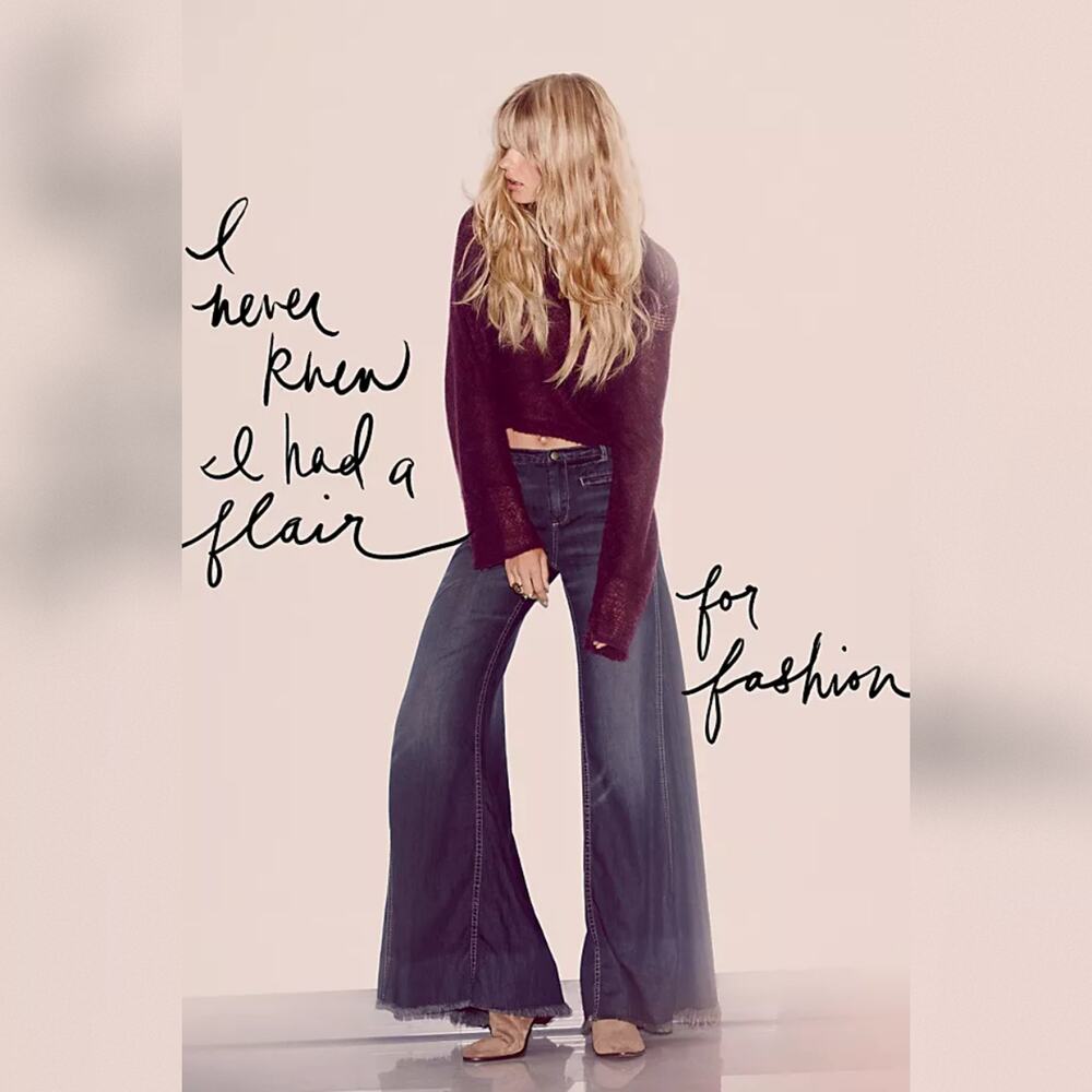 Free People Vintage Extreme Flare Jeans - Autumn Nights - Size 24 - Picture 2 of 12